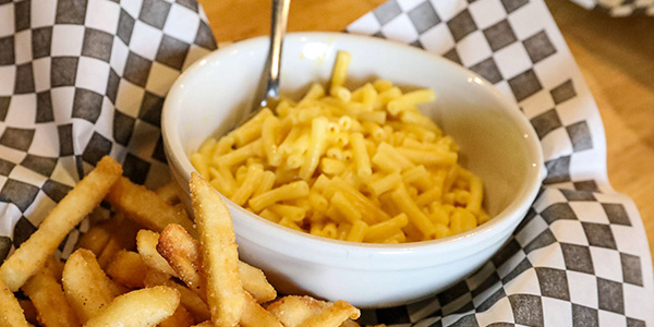 Fries and mac n cheese from Bears Den Bar & Grill, the best kids menu in Byron, Minnesota.